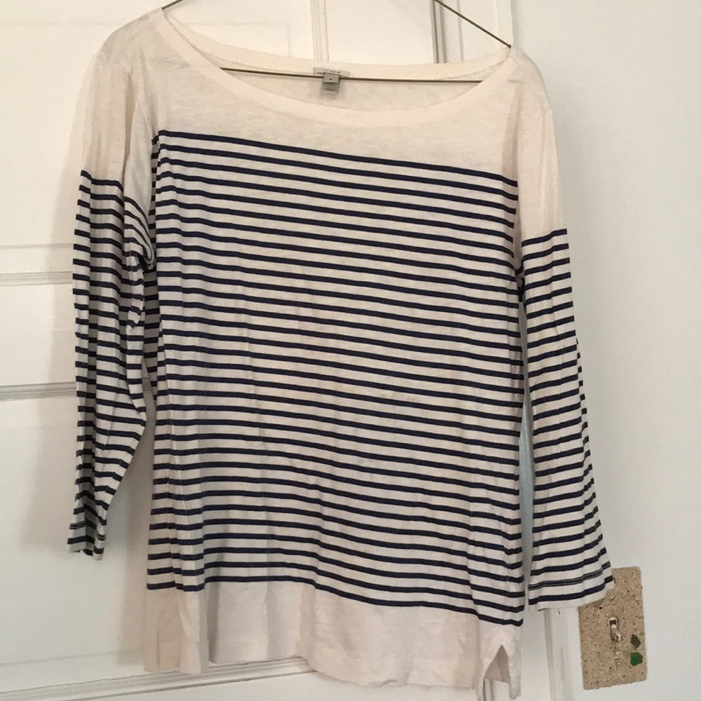 Jcrew striped 3/4 sleeve shirt